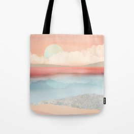 Mint Moon Beach Tote Bag