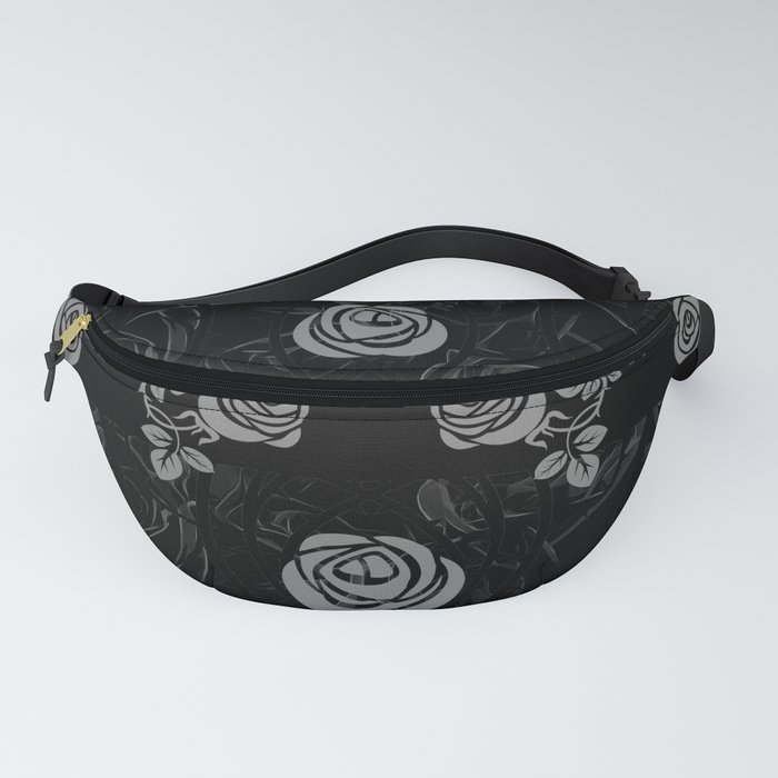 roses need thorns vector art black Fanny Pack by gxp-design | Society6