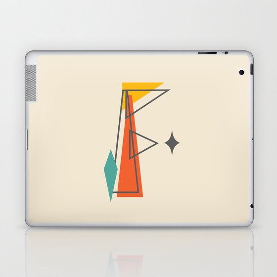 Mid Century Modern Letter F  Laptop & iPad Skin