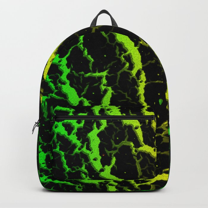 Cracked Space Lava - Green/Yellow Backpack