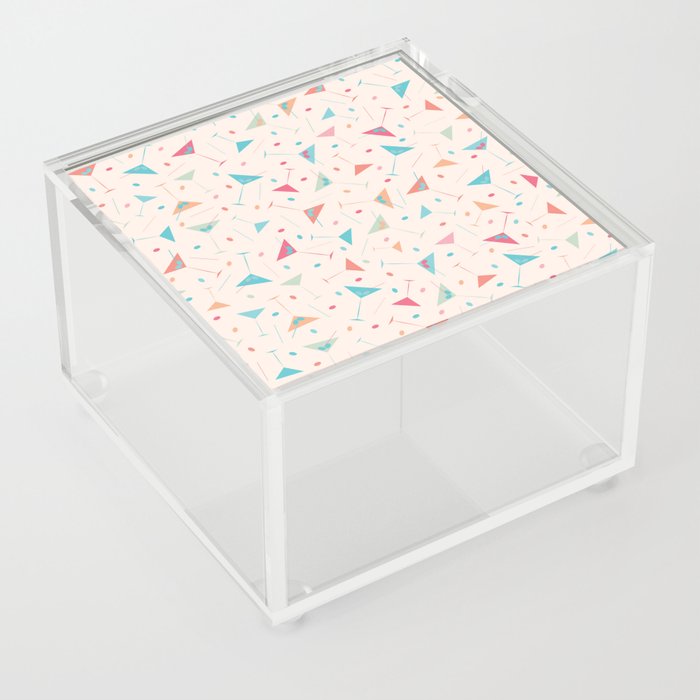 Martinis with Peach Background Acrylic Box