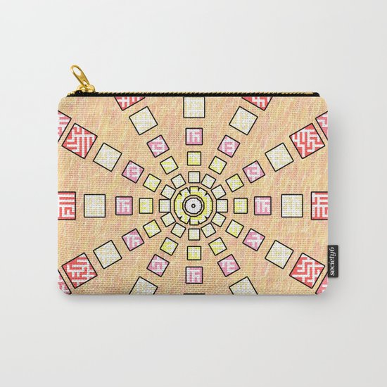 Ethnic wheel in pink Carry-All Pouch