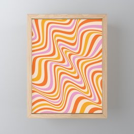 Warm Retro Wave Pattern Framed Mini Art Print