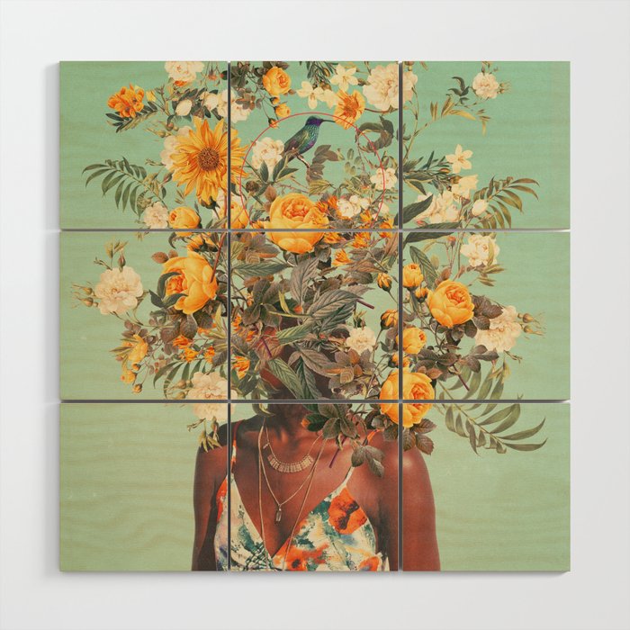 You Loved me a Thousand Summers ago Wood Wall Art | Collage, Frank-moth, Collage, Vintage-collage, Digital, Pop-art, Graphic-design, Floral, Flowers, Roses