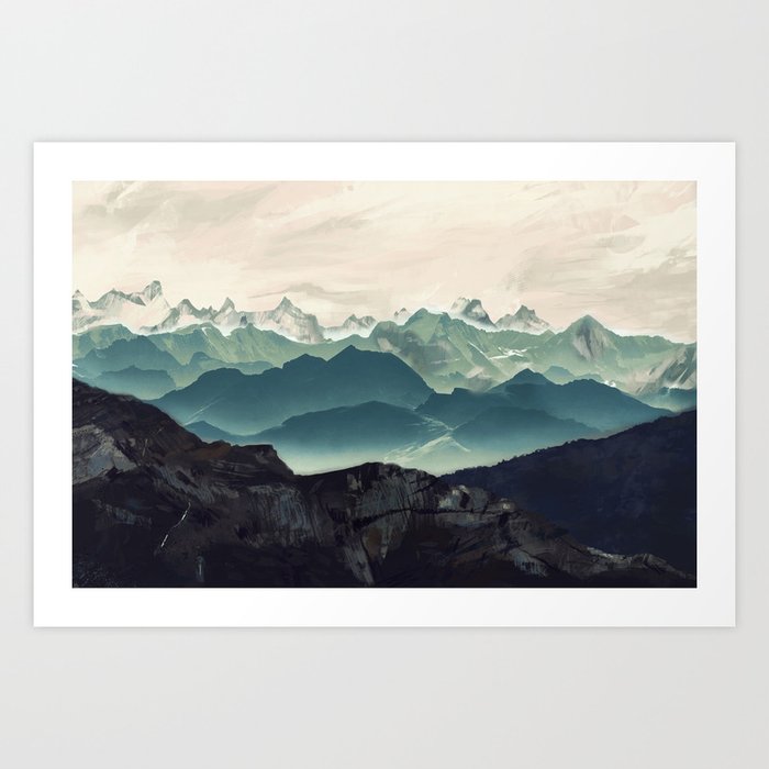 Shades of Mountains Art Print