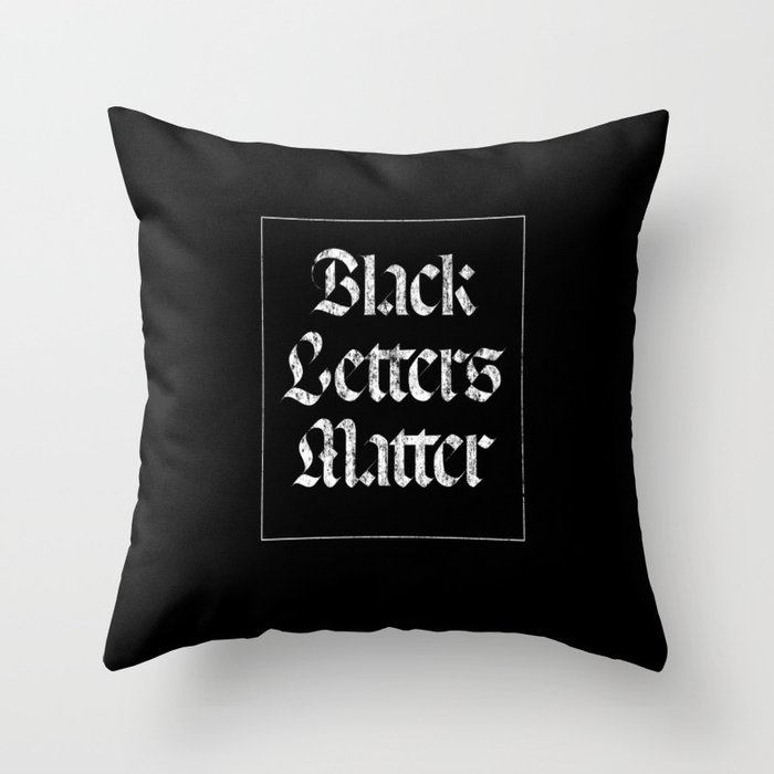 Black Letters Matter Throw Pillow
