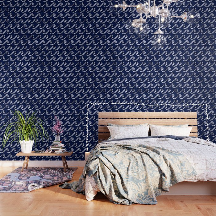 Rough Sea Pattern White On Navy Blue Wallpaper By Xooxoo Society6 3d rendering illustration background or wallpaper. rough sea pattern white on navy blue wallpaper by xooxoo