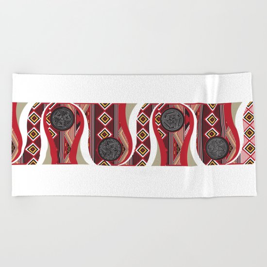 American Native Poster Beach Towel