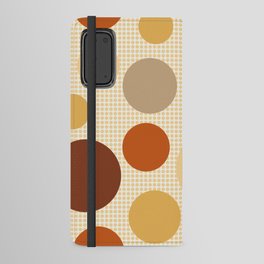 Mid Century Modern Simple Geometric Multi-coloured Dots Pattern - brown and yellow Android Wallet Case
