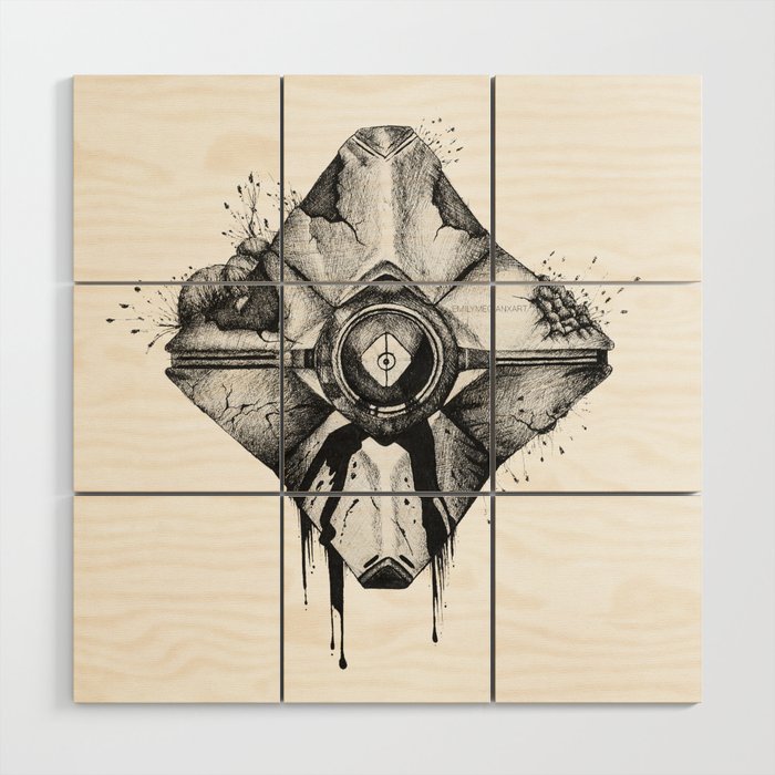 Decaying Ghost Shell Wood Wall Art
