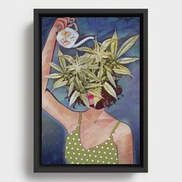 Pot Head Poster, Trippy Poster, Cannabis Poster, Vintage Cannabis Art, Marijuana Poster, Pot Head, Vintage Digital Print Framed Canvas