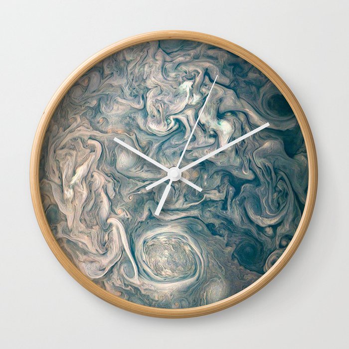Jupiter Stormy Weather Watercolor Texture Wall Clock