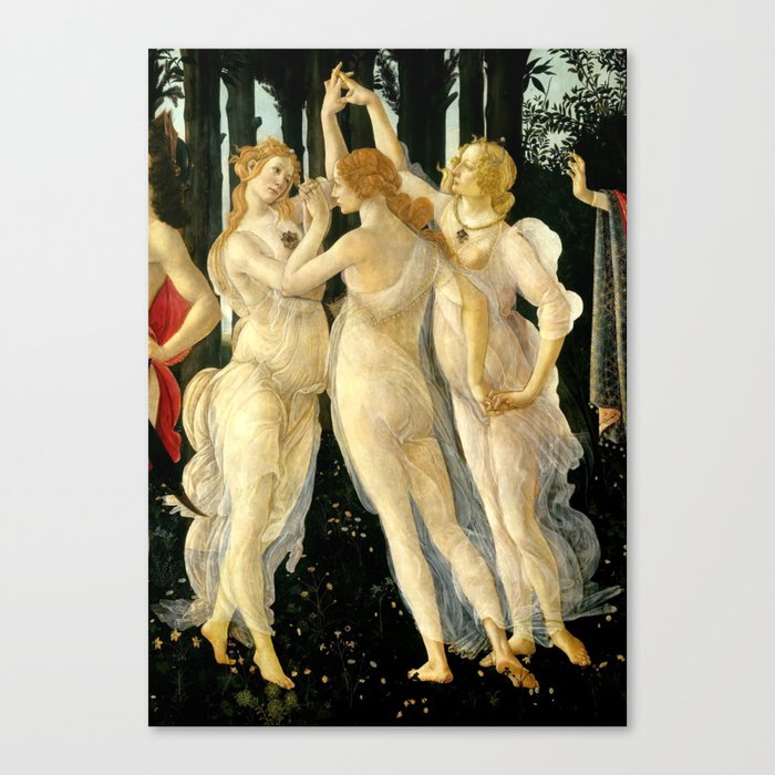 Sandro Botticelli "Spring" The Three Graces (1) Canvas Print