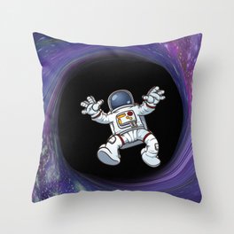 spacemen falling into blackhole Throw Pillow