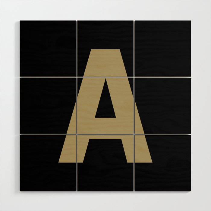 Letter A (Sand & Black) Wood Wall Art