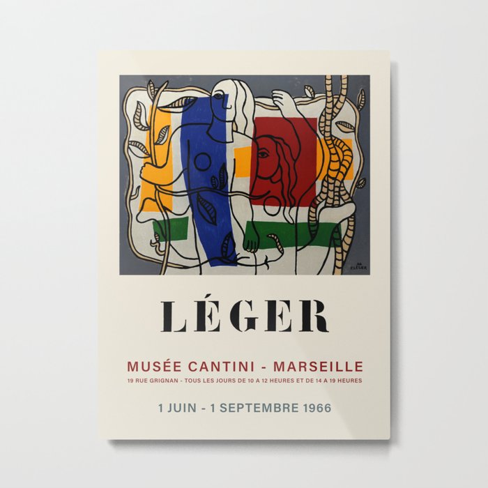 Fernand Leger. Exhibition poster for Musée Cantini in Marseille, 1966. Metal Print