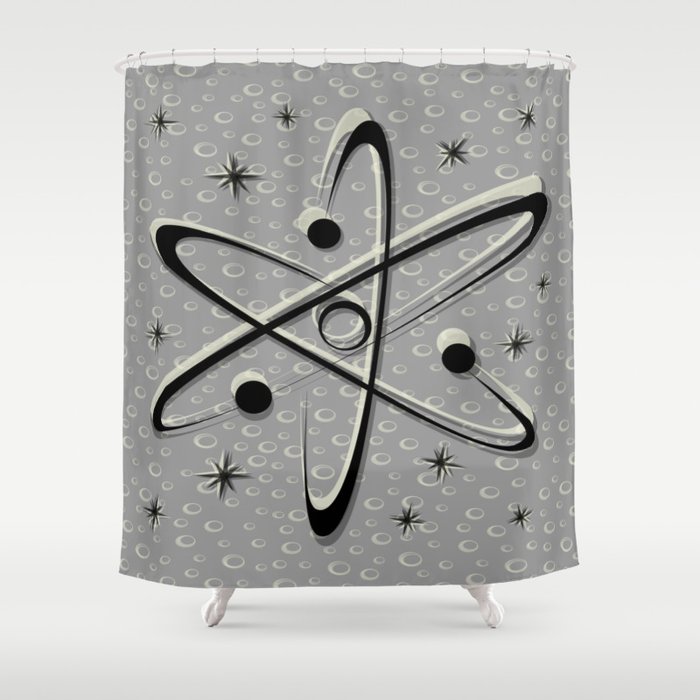 Atomic Love - Lunar Grey Shower Curtain