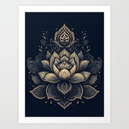 Lotus Mandala Flower Art Print