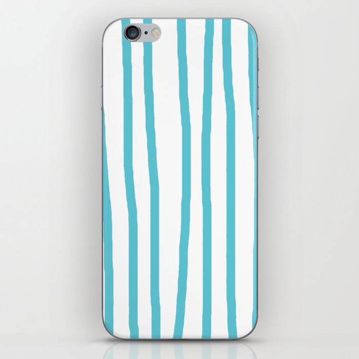 Simply Drawn Vertical Stripes in Seaside Blue iPhone Skin