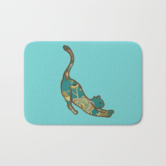 I love you Kitten in Blue-Green Bath Mat