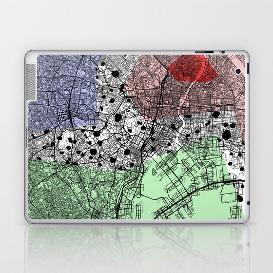 TOKYO Japan - collage city map Laptop & iPad Skin