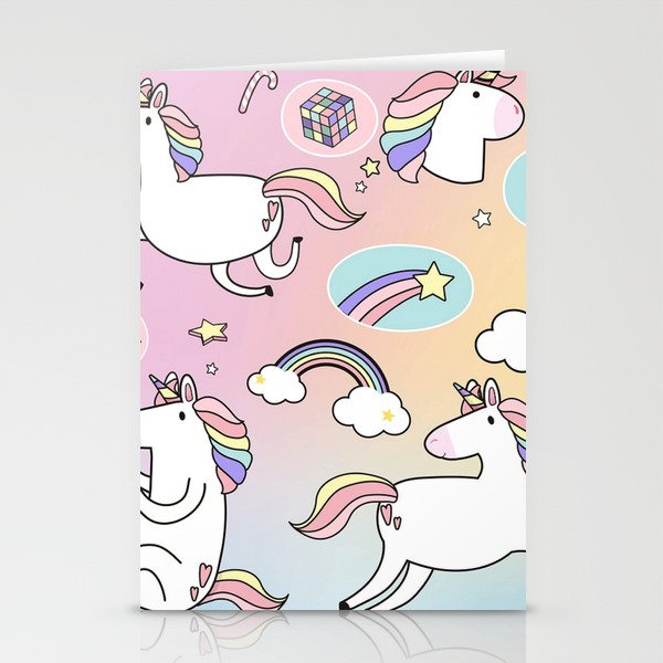 Pastel Unicorns Stationery Cards