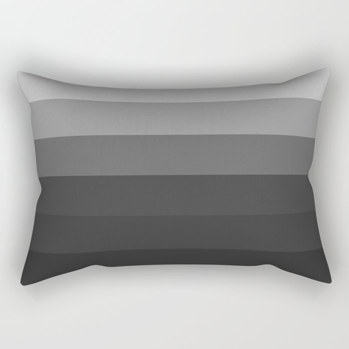 Gray Black Ombre Stripes Rectangular Pillow