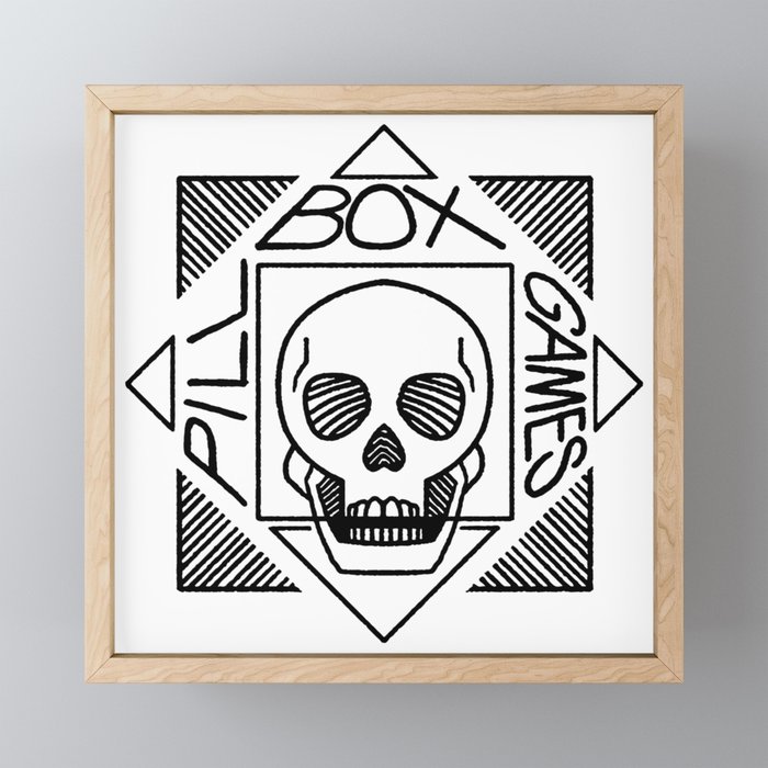 Pillbox Games Logo (B&W) Framed Mini Art Print
