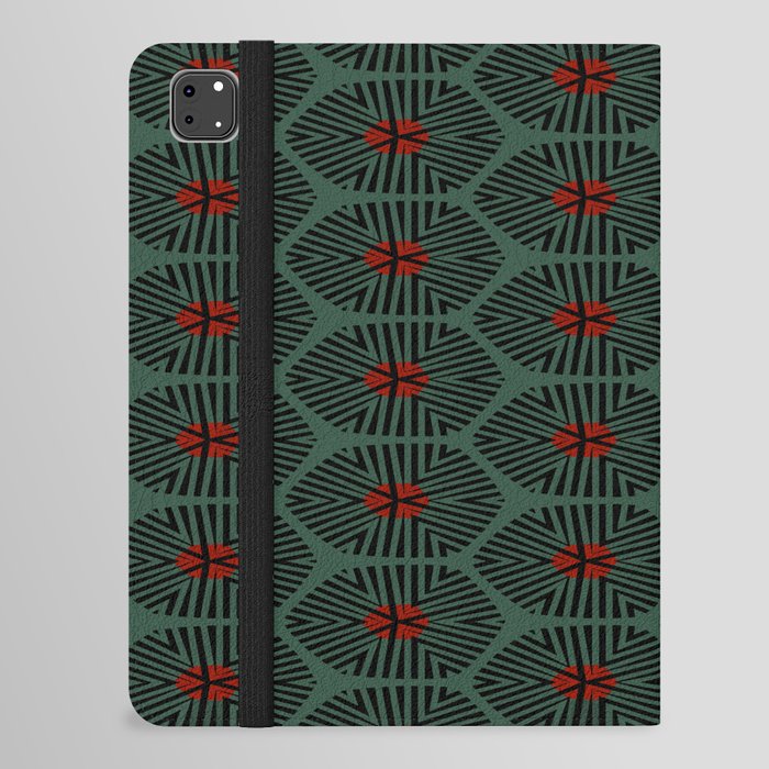Red Green Geometric Design iPad Folio Case