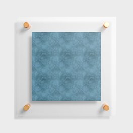 Blue Ornamental Batik Pattern Floating Acrylic Print