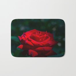 Blossom red rose flower macro photography Bath Mat | Floralposter, Poster, Photo, Redpetals, Blossomflower, Summer, Color, Close Up, Nature, Floral 