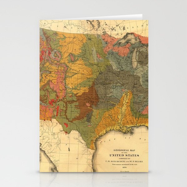 Vintage United States Geological Map Stationery Cards