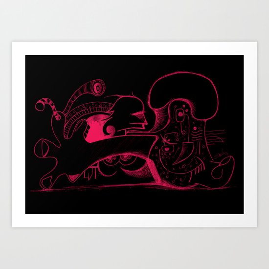 Human body in magenta Art Print