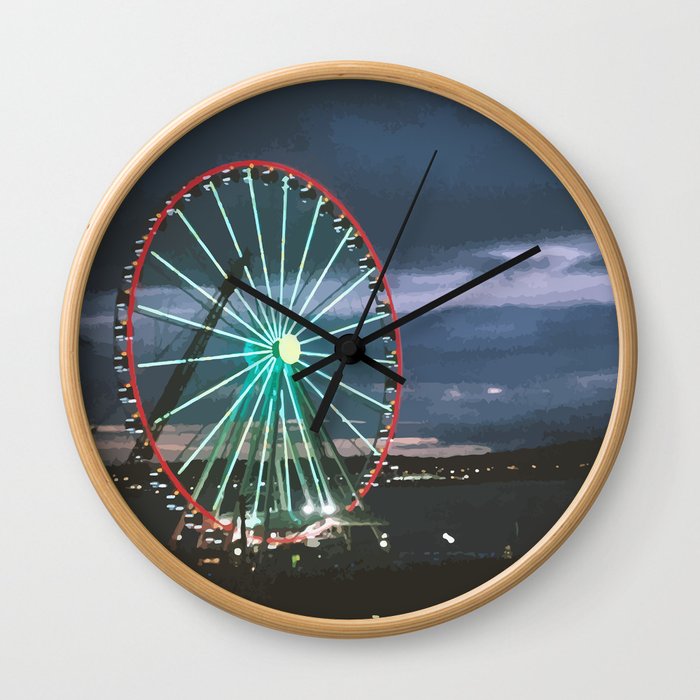 Seattle Night Ride Wall Clock