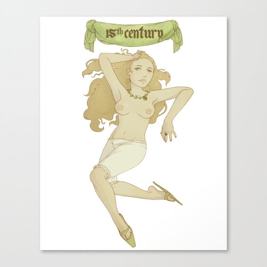 Historical Pin-Up - 15th Century Canvas Print