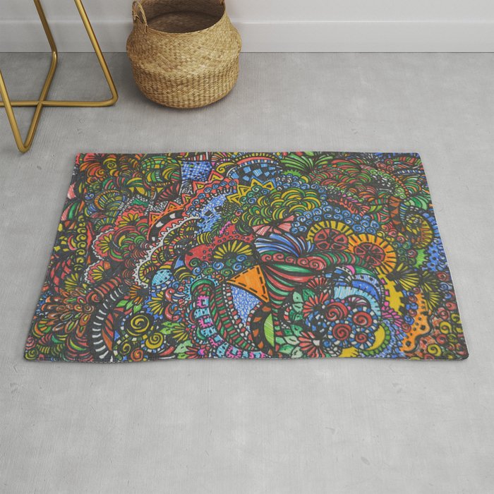 colorful doodle Rug