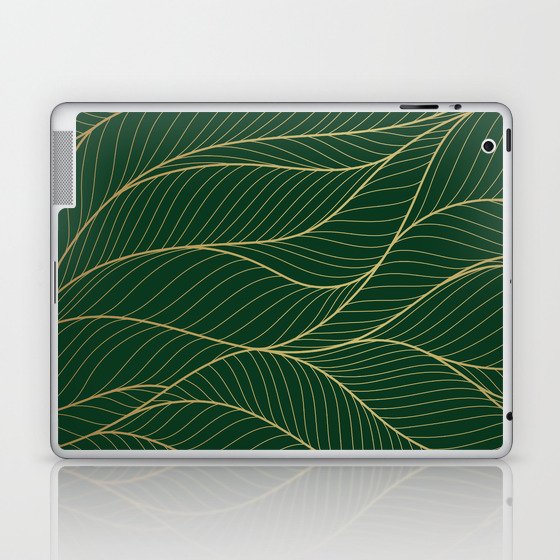 Green emerald with gold lines Laptop & iPad Skin