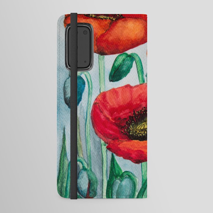 Red Poppy Android Wallet Case