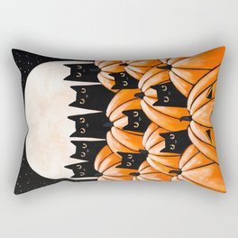 Black Cats in the Pumpkin Patch Rectangular Pillow