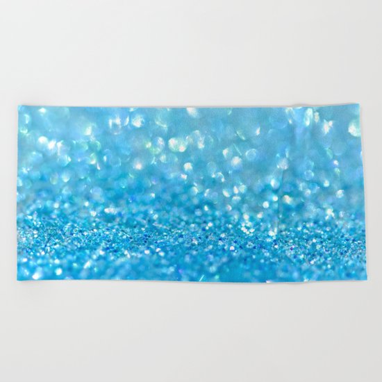 Sparkling Baby Sky Blue Glitter Effect - on #Society6 Beach Towel