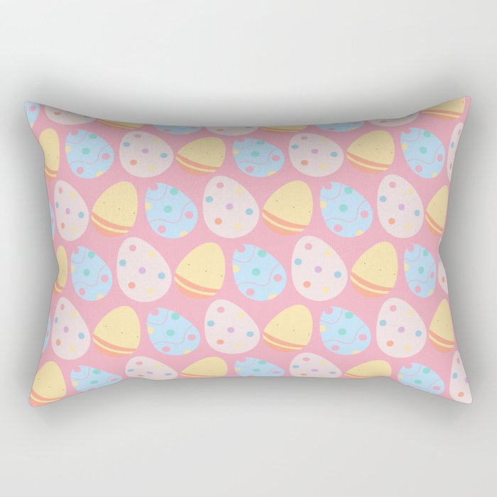 Colorful Pastel Easter Egg Pattern Rectangular Pillow