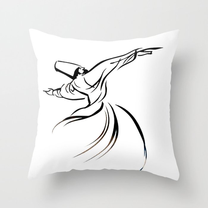 Sufi Meditation Whirling Dervish Throw Pillow