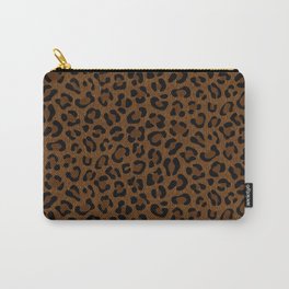 Leopard Print - Dark Carry-All Pouch | Leopard, Feline, Skin, Digital, Endangered, Prints, Forms, Graphicdesign, Trend2019, Brown 