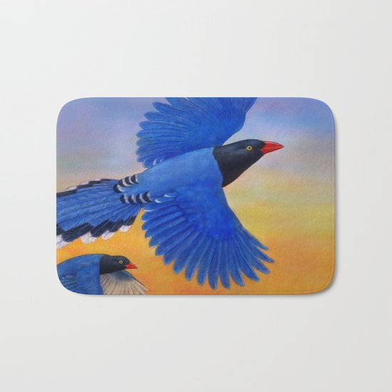 Taiwan Blue Magpie(1) Bath Mat