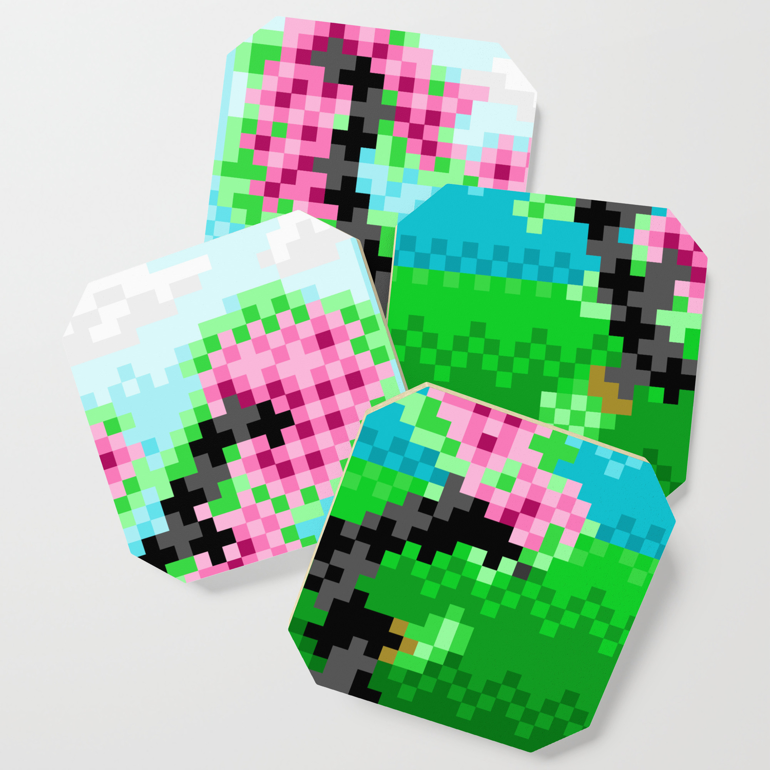 Pixel Art Bonsai Tree Coaster By Everenesthetics Society6