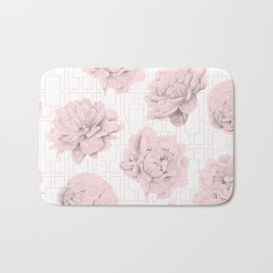 Rose Garden Pink Flamingo Mid-Century Lattice Bath Mat