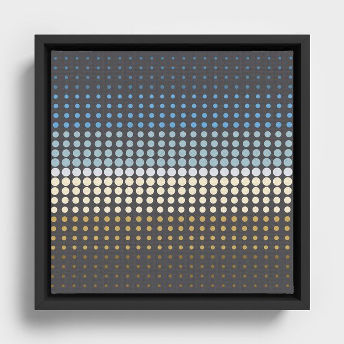 Retro Circle Abstract Pattern Framed Canvas