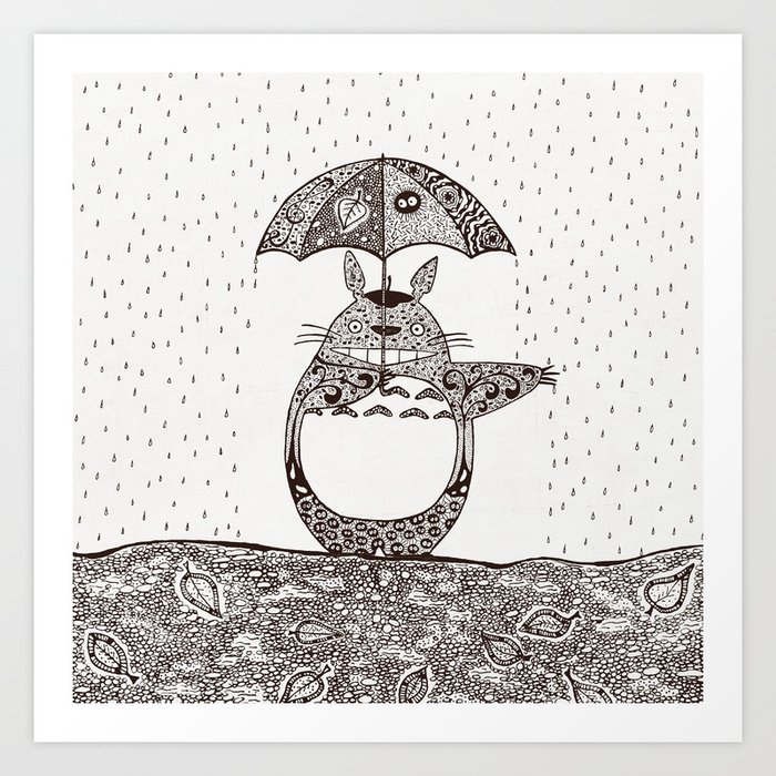 Happy Totoro Art Print