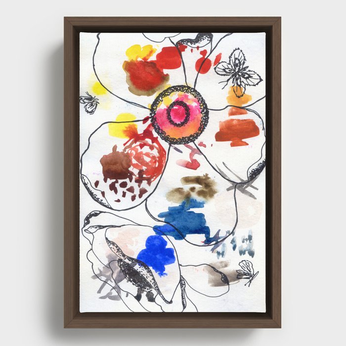 ink and art: flowers N.o 5 Framed Canvas