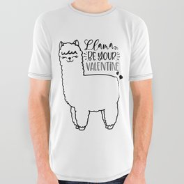 Llama Be Your Valentine All Over Graphic Tee